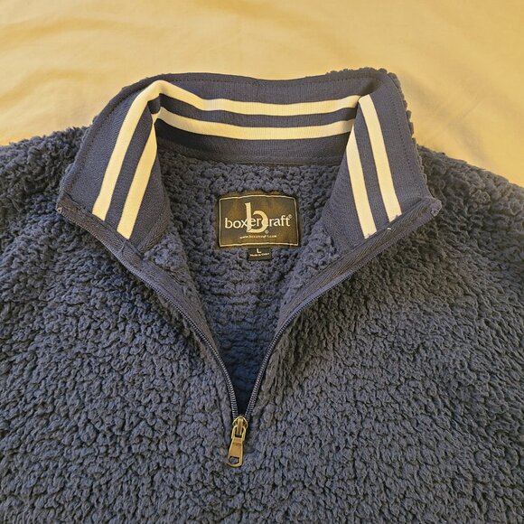 BoxerCraft Zipper Neck Sweater Women's L Blue New - Picture 3 of 9